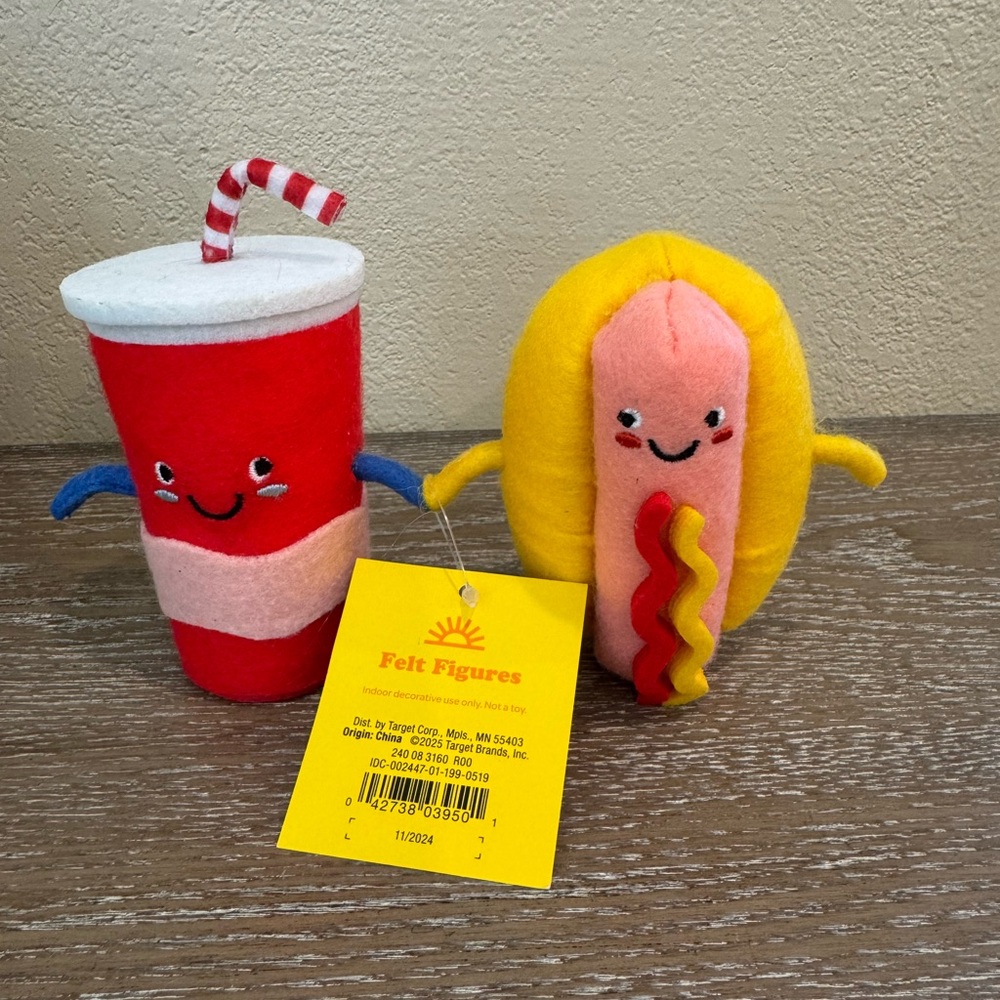 New Target Soda and Hot Dog Felt Duo